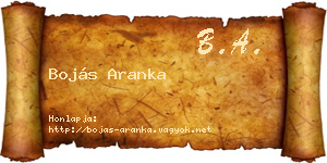 Bojás Aranka névjegykártya